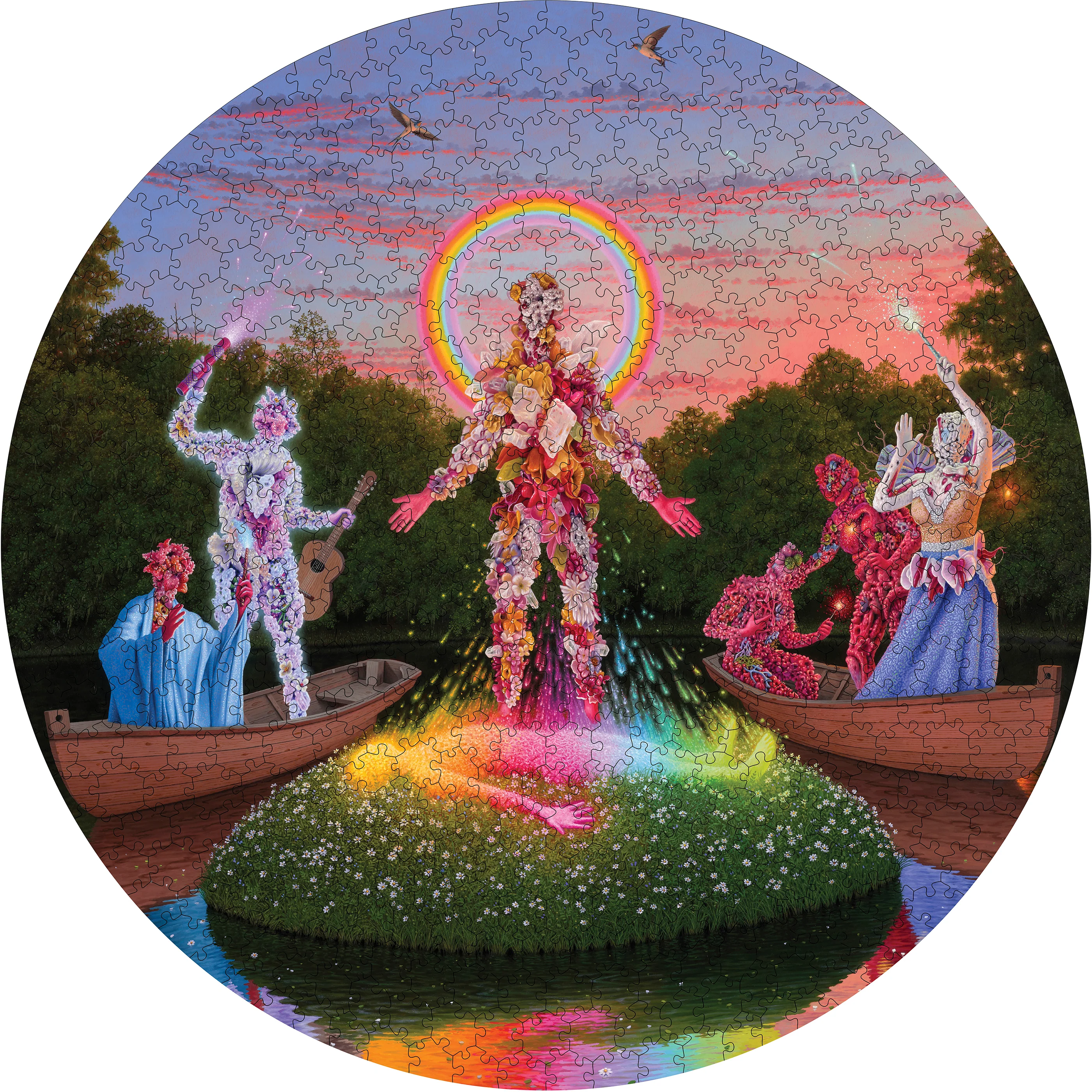 Adrian Cox: The Birth of Spirit Gardener 500-Piece Circular Jigsaw Puzzle