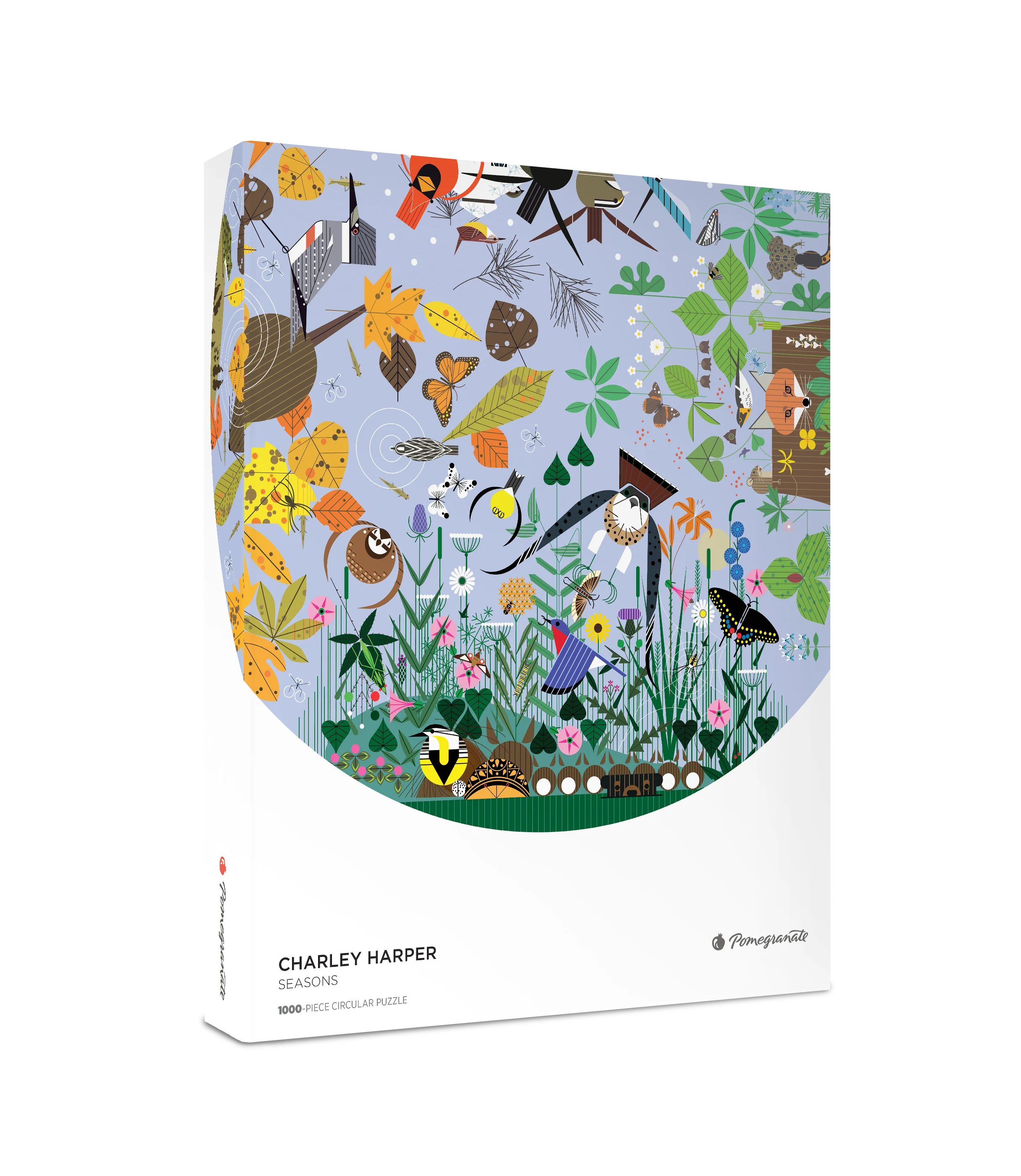 Charley Harper: Seasons 1000-Piece Circular Jigsaw Puzzle