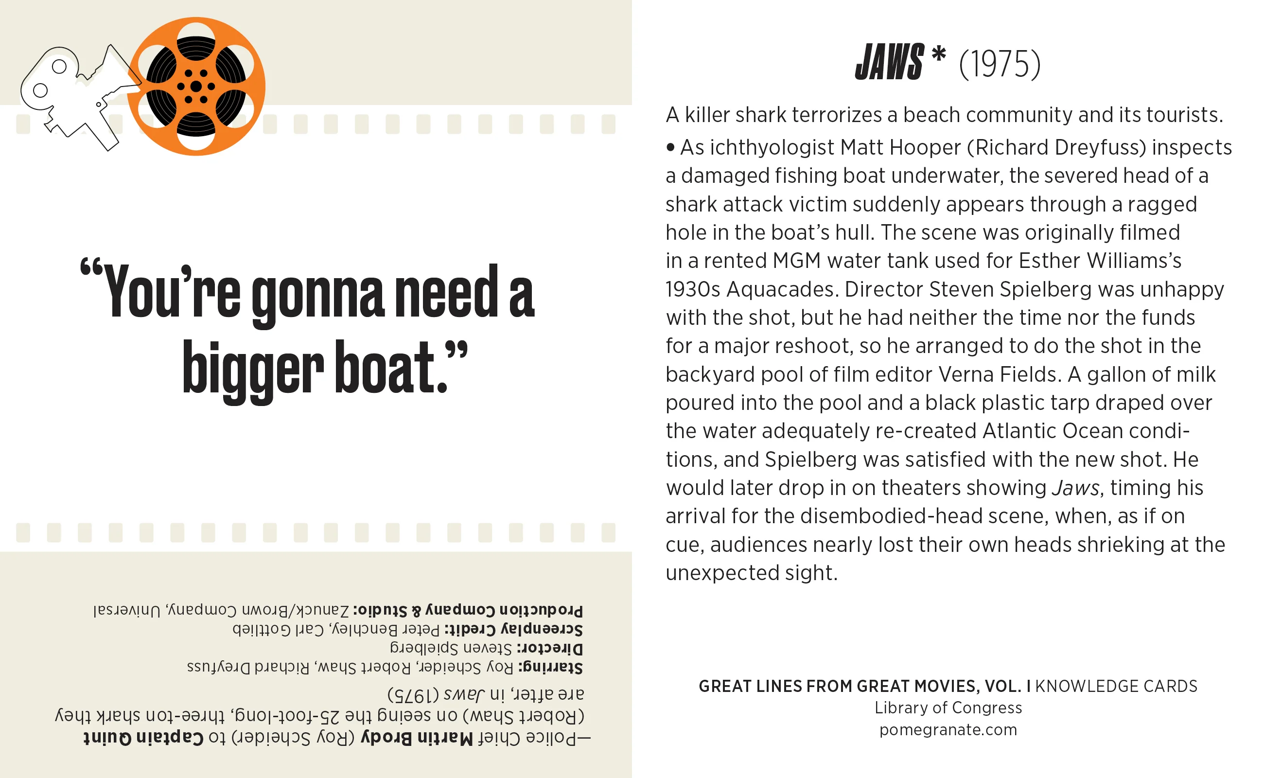 Great Lines from Great Movies, Vol. I Knowledge Cards