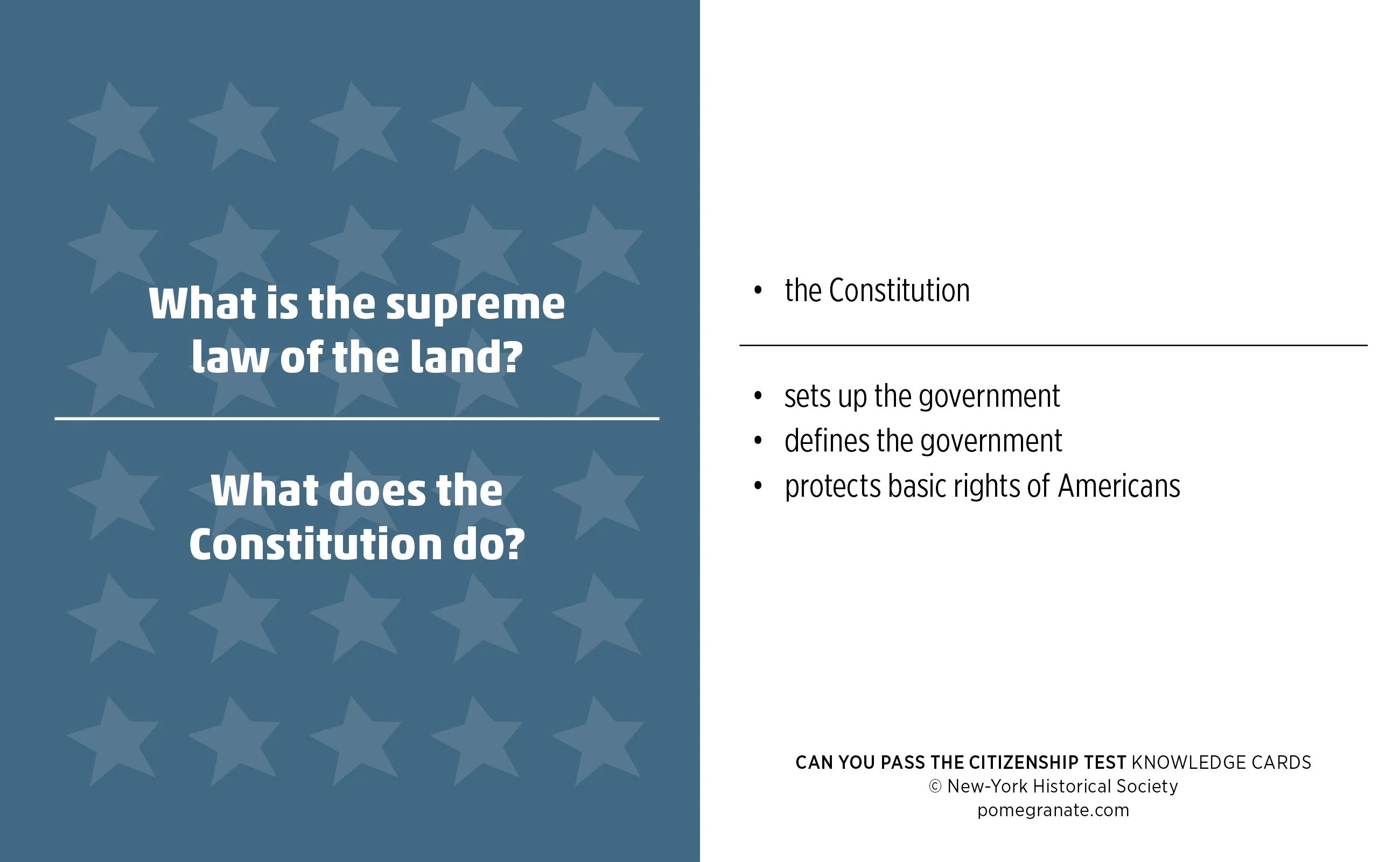 Can You Pass the Citizenship Test? Knowledge Cards