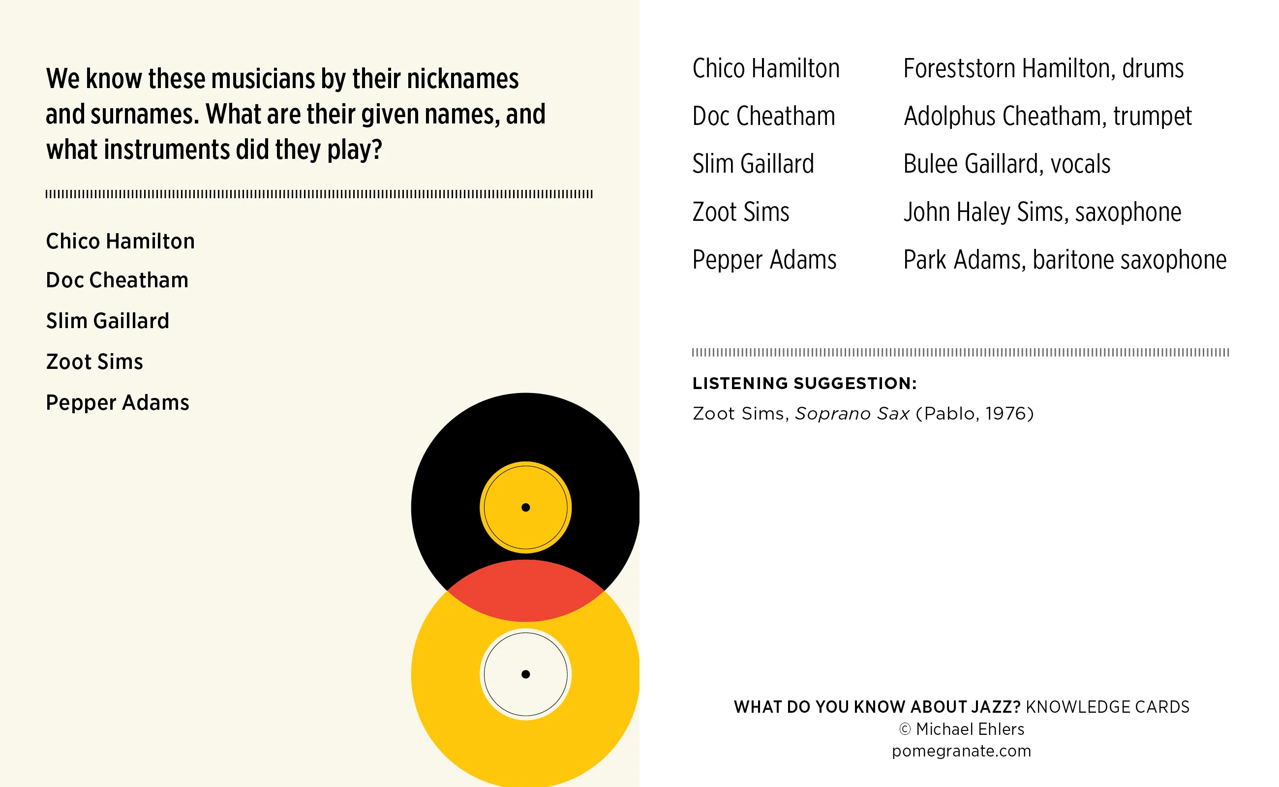 What Do You Know about Jazz? Knowledge Cards 4 What Do You Know about Jazz? Knowledge Cards