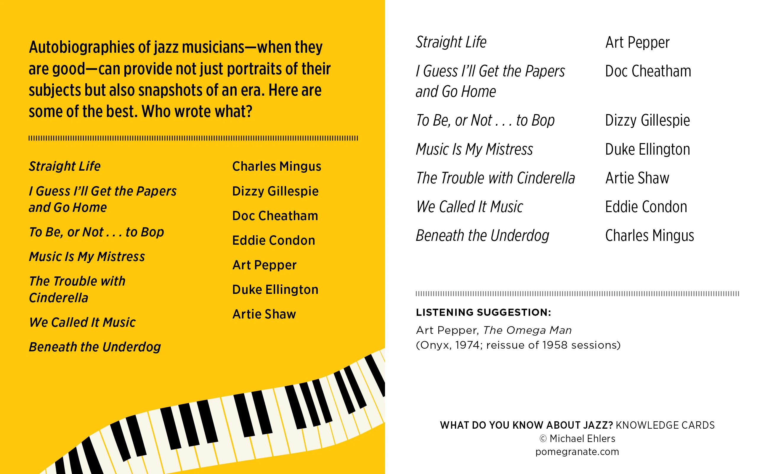 What Do You Know about Jazz? Knowledge Cards 5 What Do You Know about Jazz? Knowledge Cards