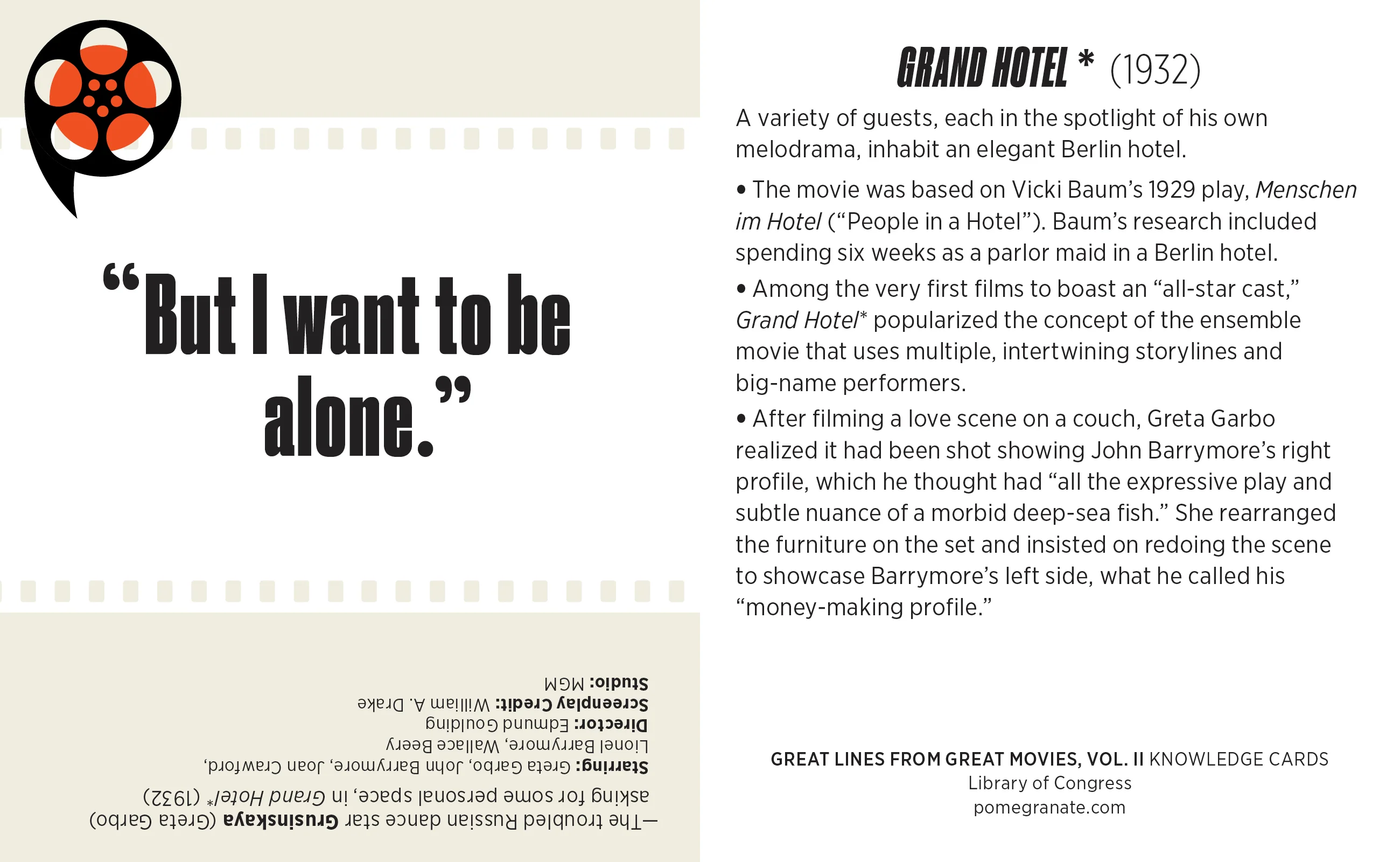 Great Lines from Great Movies, Vol. II Knowledge Cards