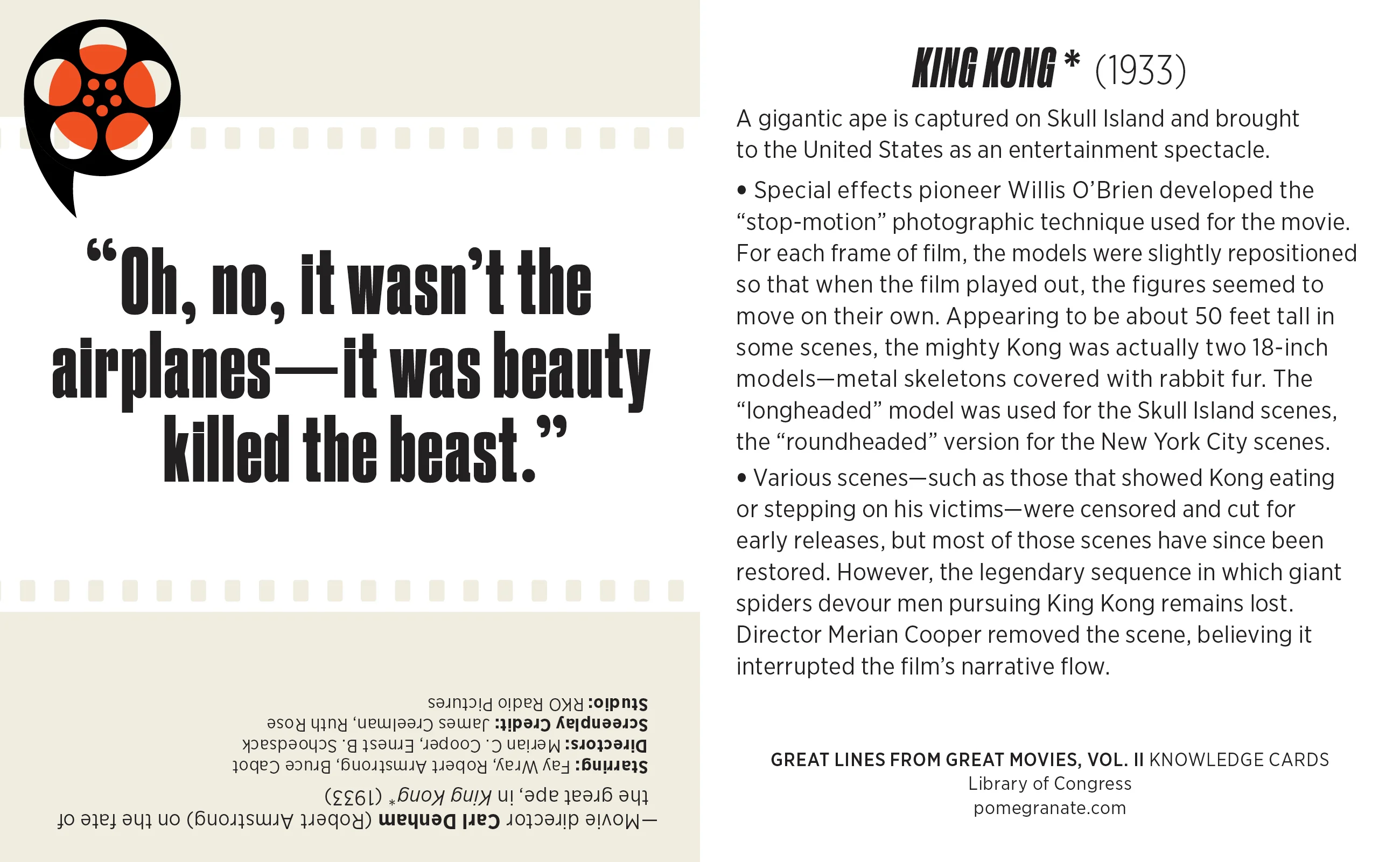 Great Lines from Great Movies, Vol. II Knowledge Cards 4 Great Lines from Great Movies, Vol. II Knowledge Cards