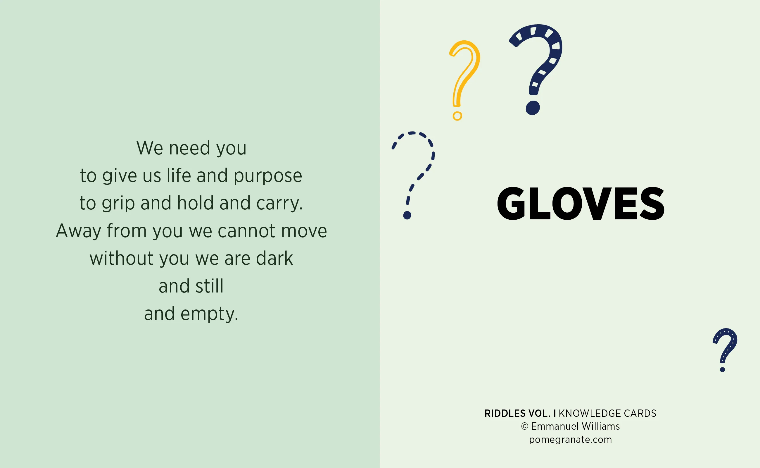 Riddles, Vol. I Knowledge Cards 4 Riddles, Vol. I Knowledge Cards