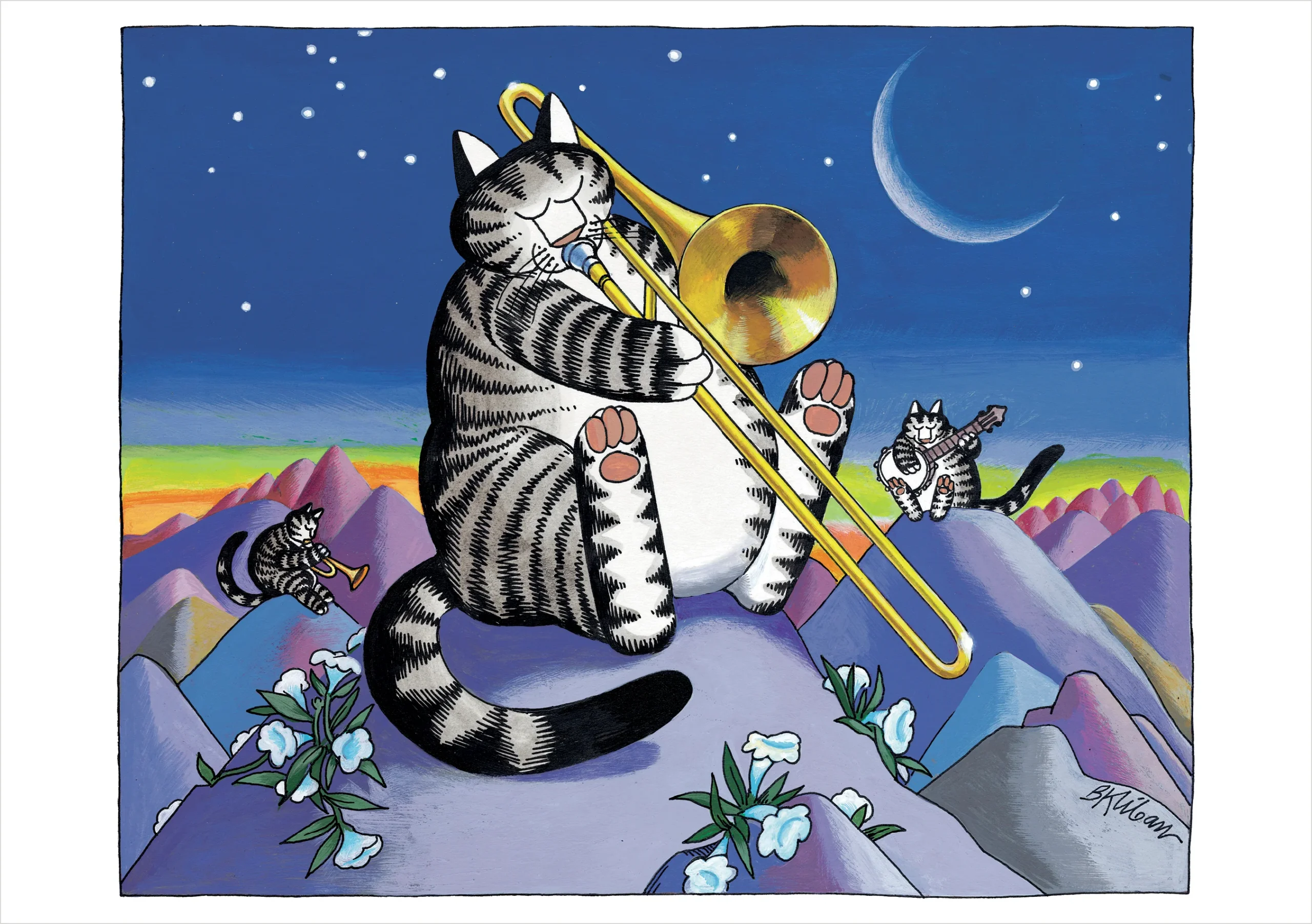 B. Kliban: Moonlight Serenade Birthday Card