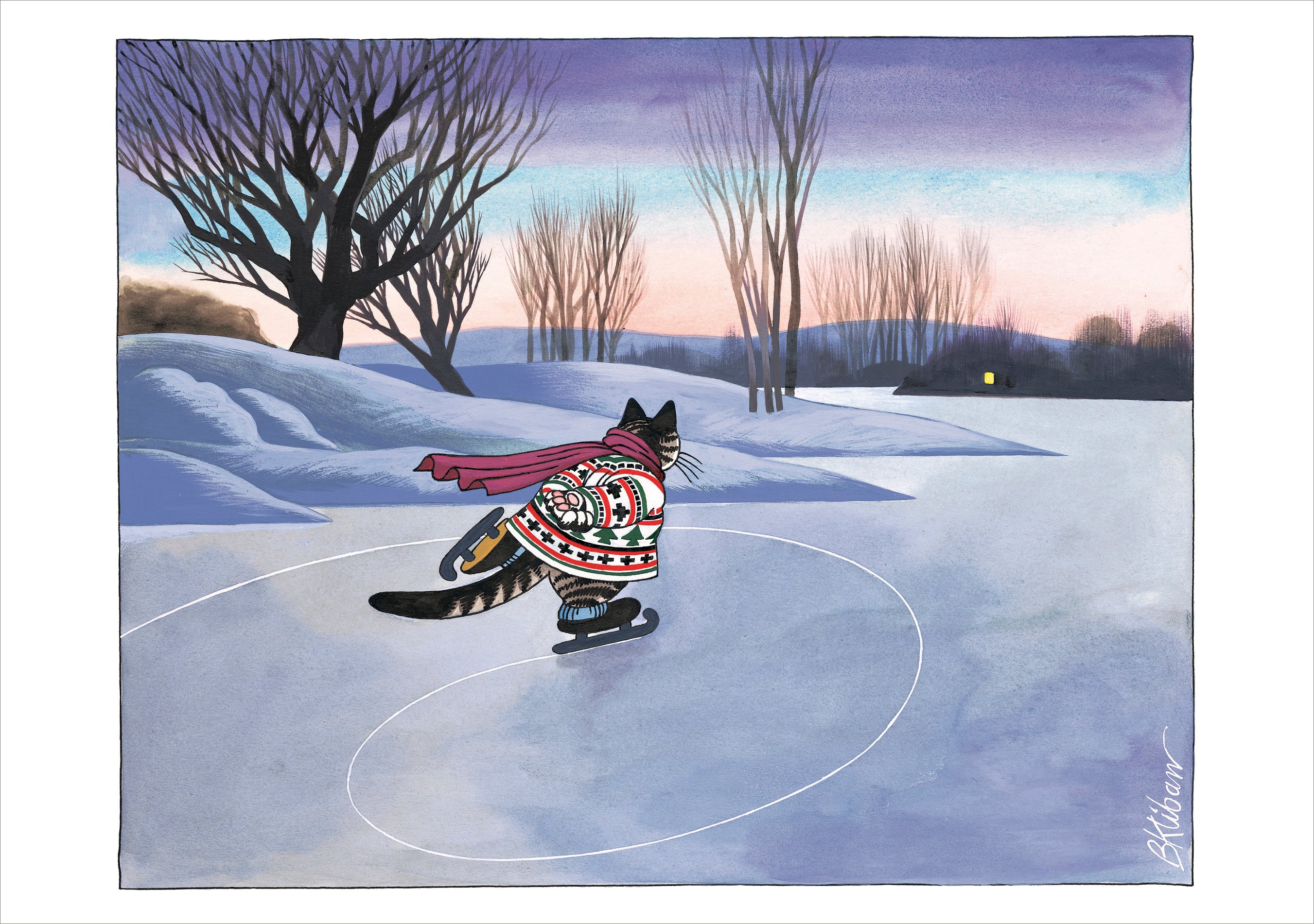 B. Kliban: CatSkating Holiday Cards