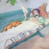 Carl Larsson: Woman Reclining on a Bench Birthday Card