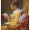 Jean-Honoré Fragonard: Young Girl Reading Notecard