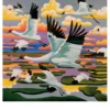 Billy Hassell: Whooping Cranes over Salt Marshes Notecard