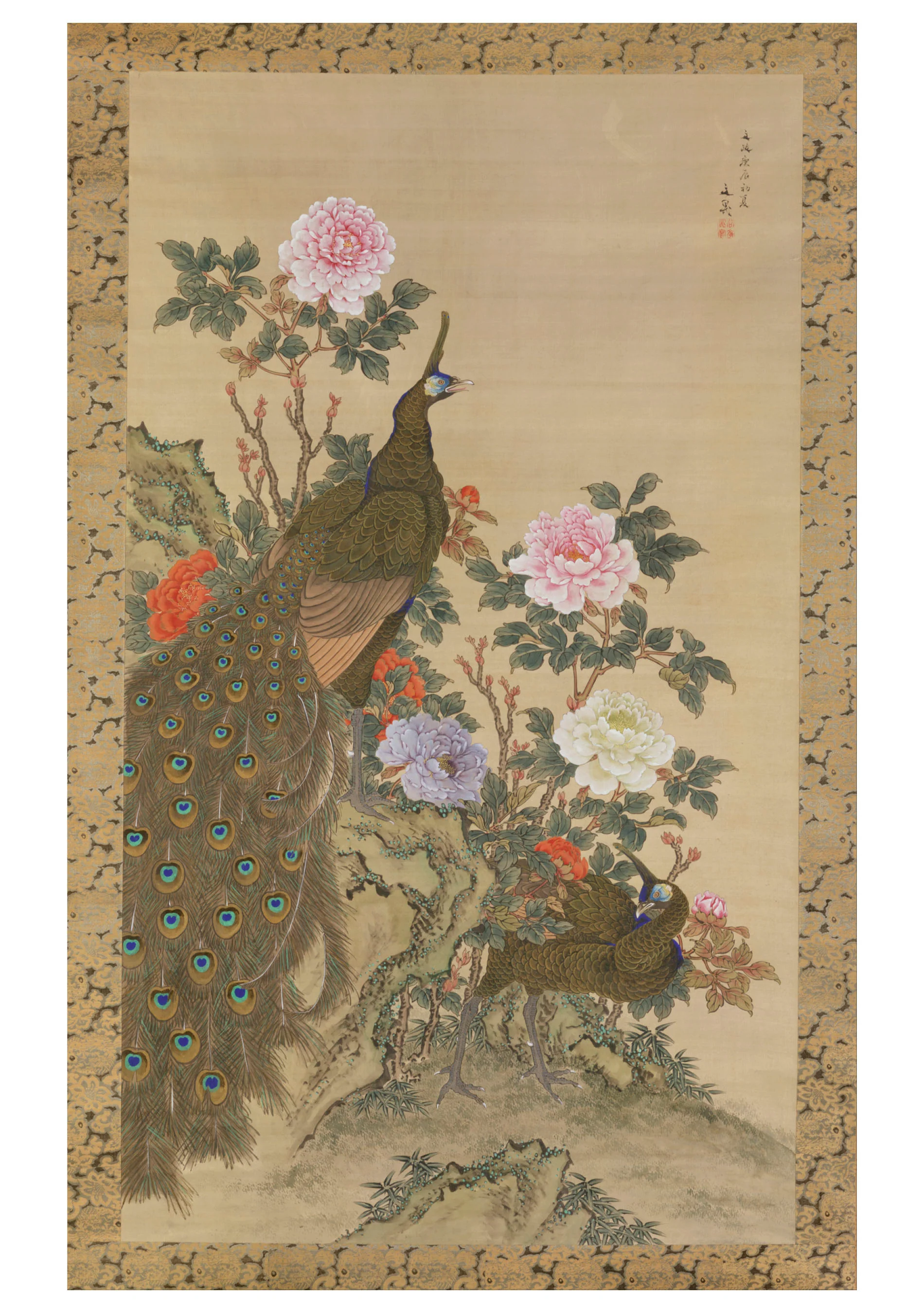 Tani Bunchō: Peacocks and Peonies Notecard