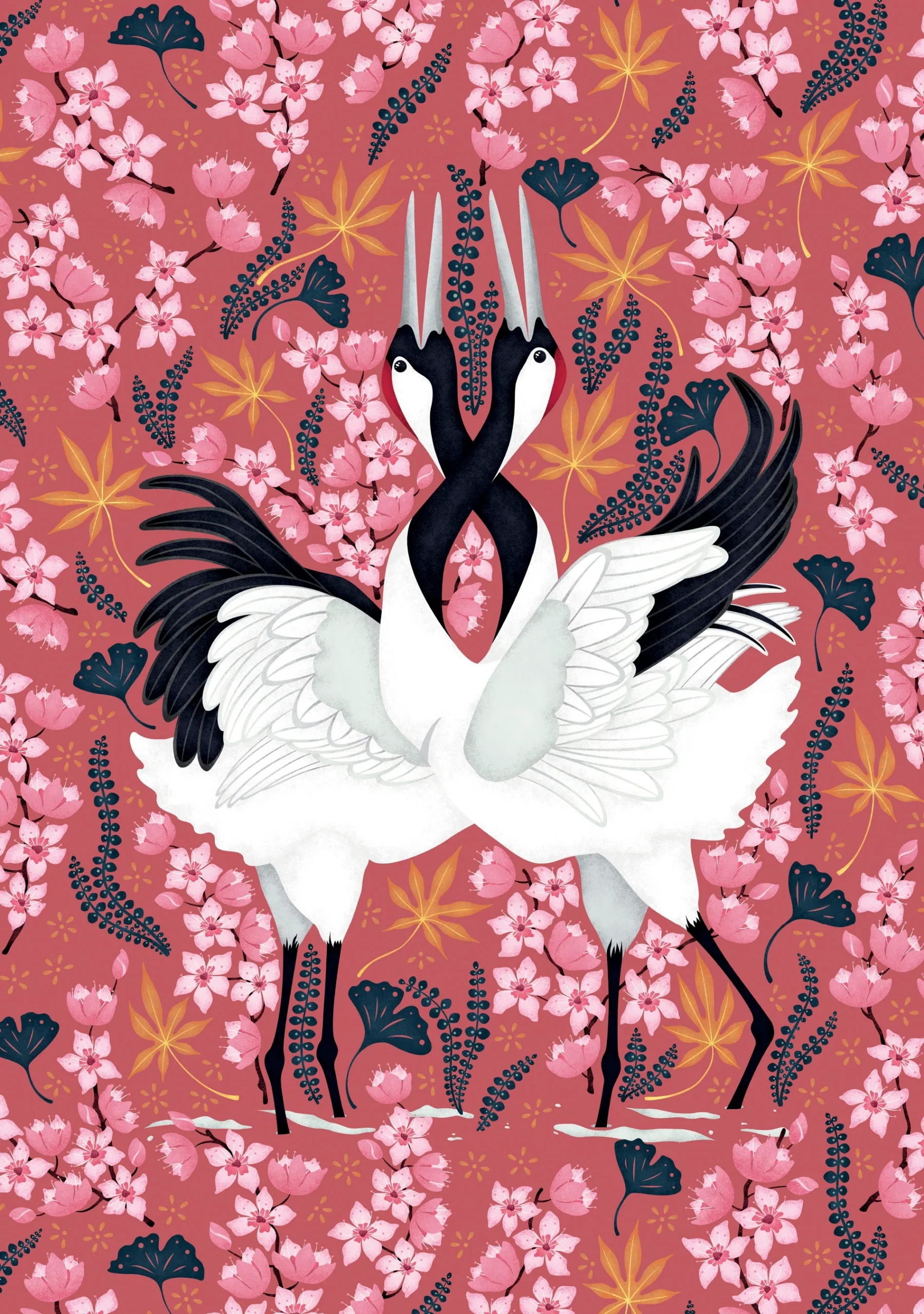 Catherine Marion: Japanese Cranes Notecard