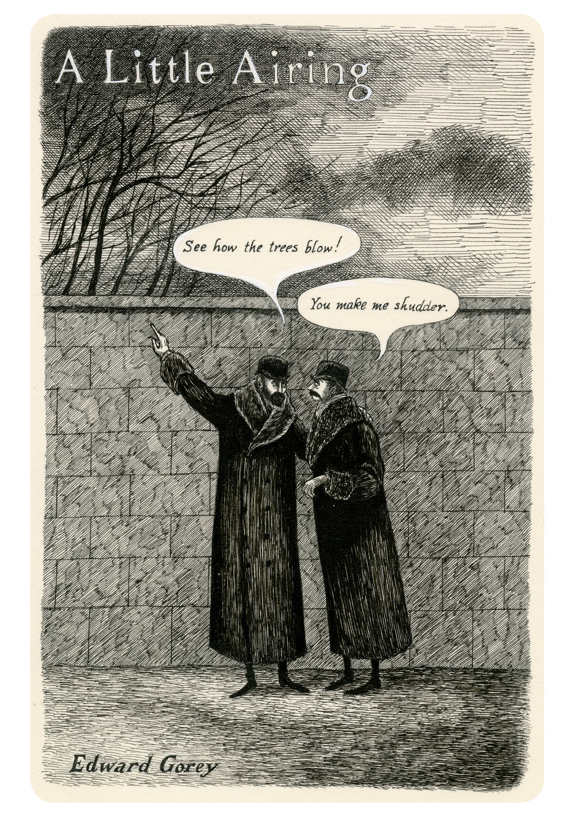 Edward Gorey: A Little Airing Notecard
