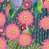 Catherine Marion: Lovebirds and Cactus Birthday Card