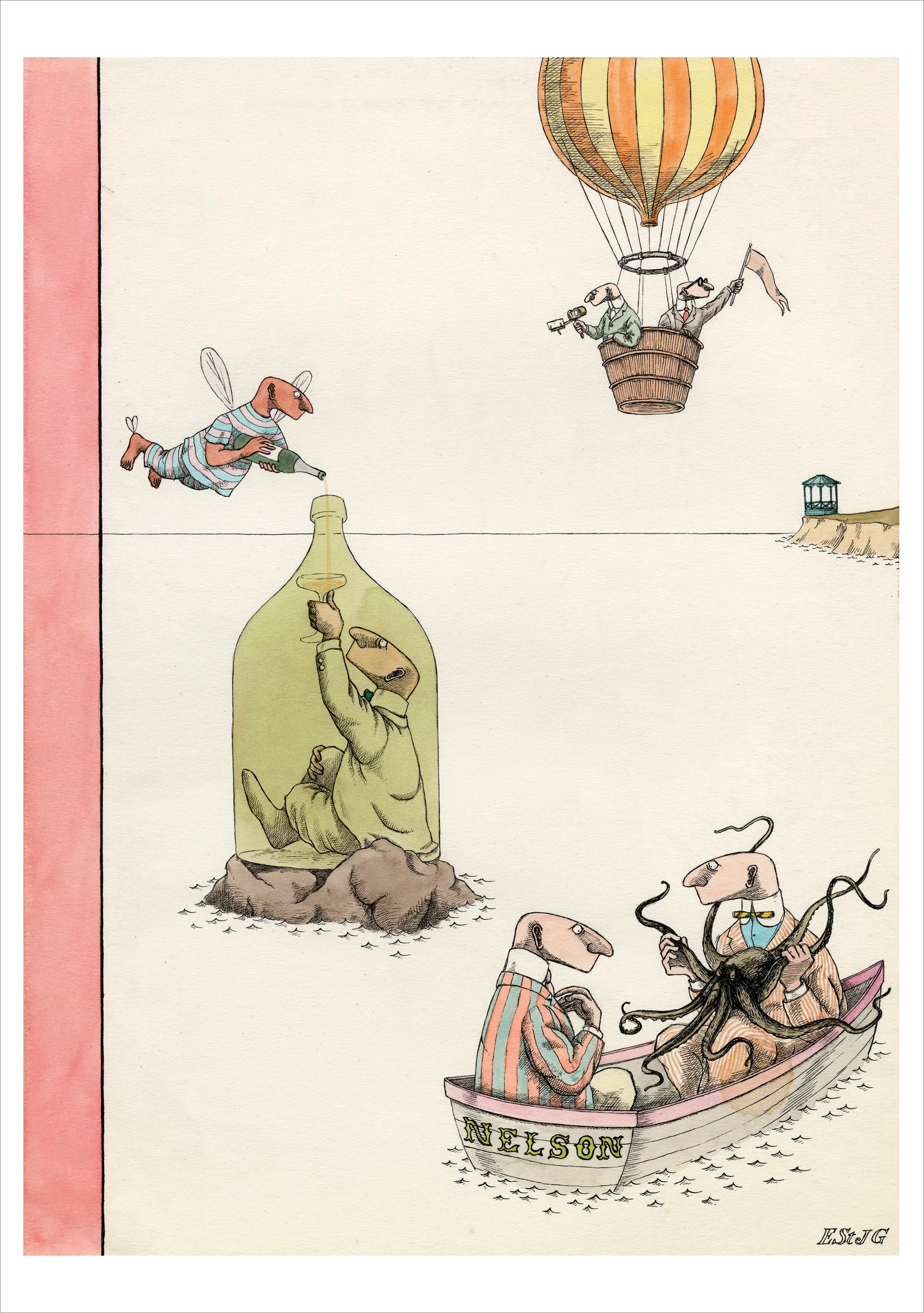 Edward Gorey: Summer Seaside Holiday Notecard