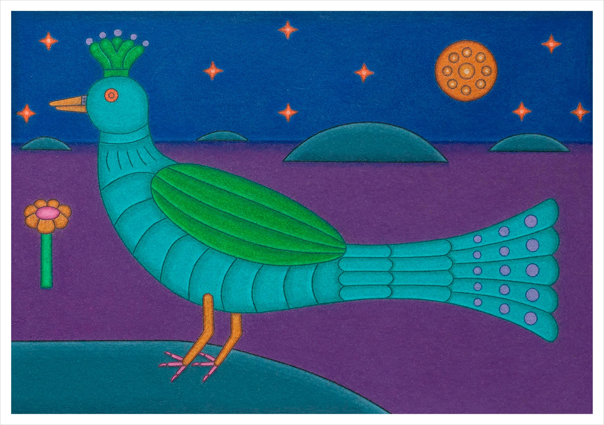 David Zeldis: Peacock Notecard