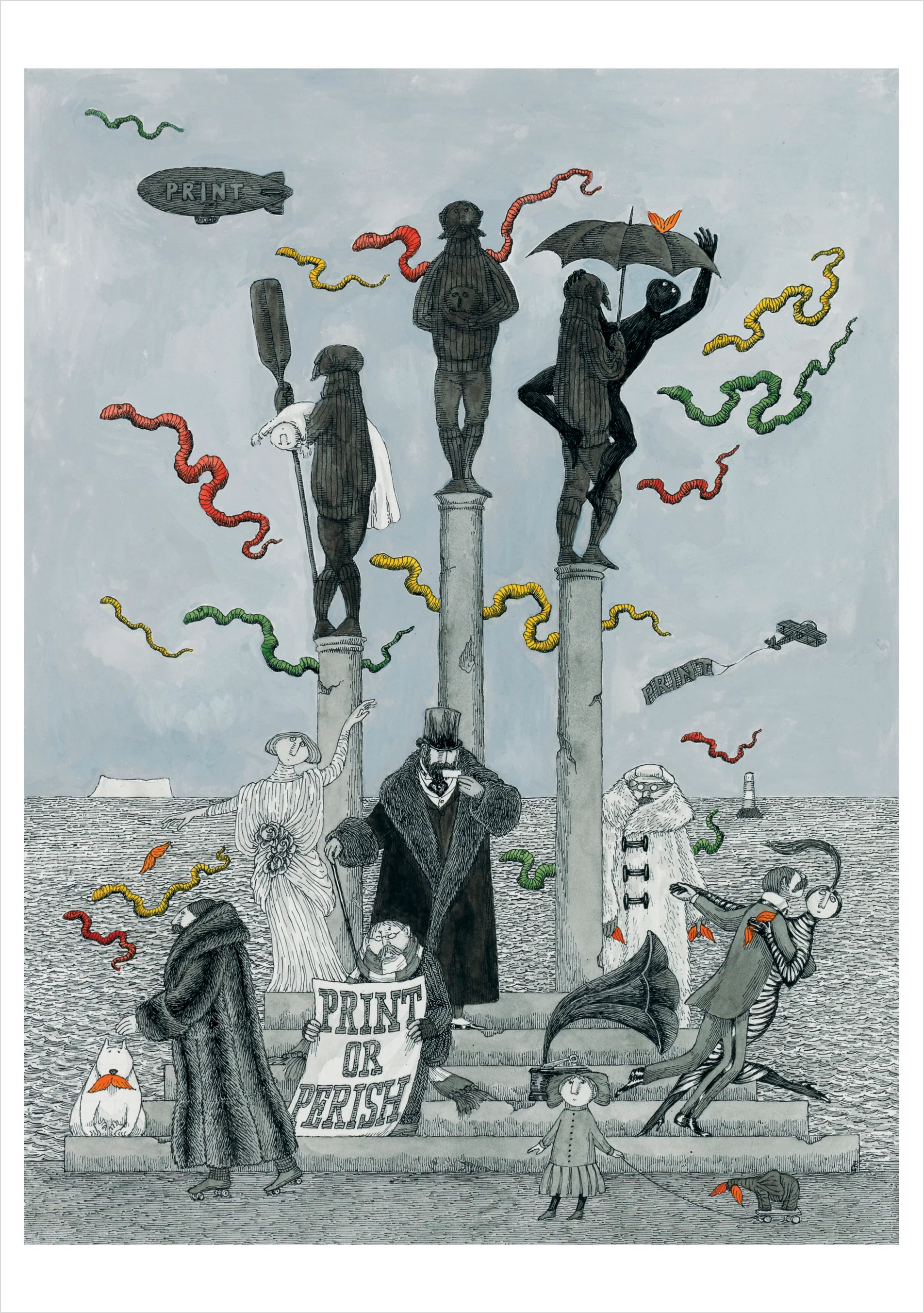 Edward Gorey: Print or Perish Notecard