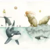 Paul Morstad: Interstellar Sea Lions Notecard