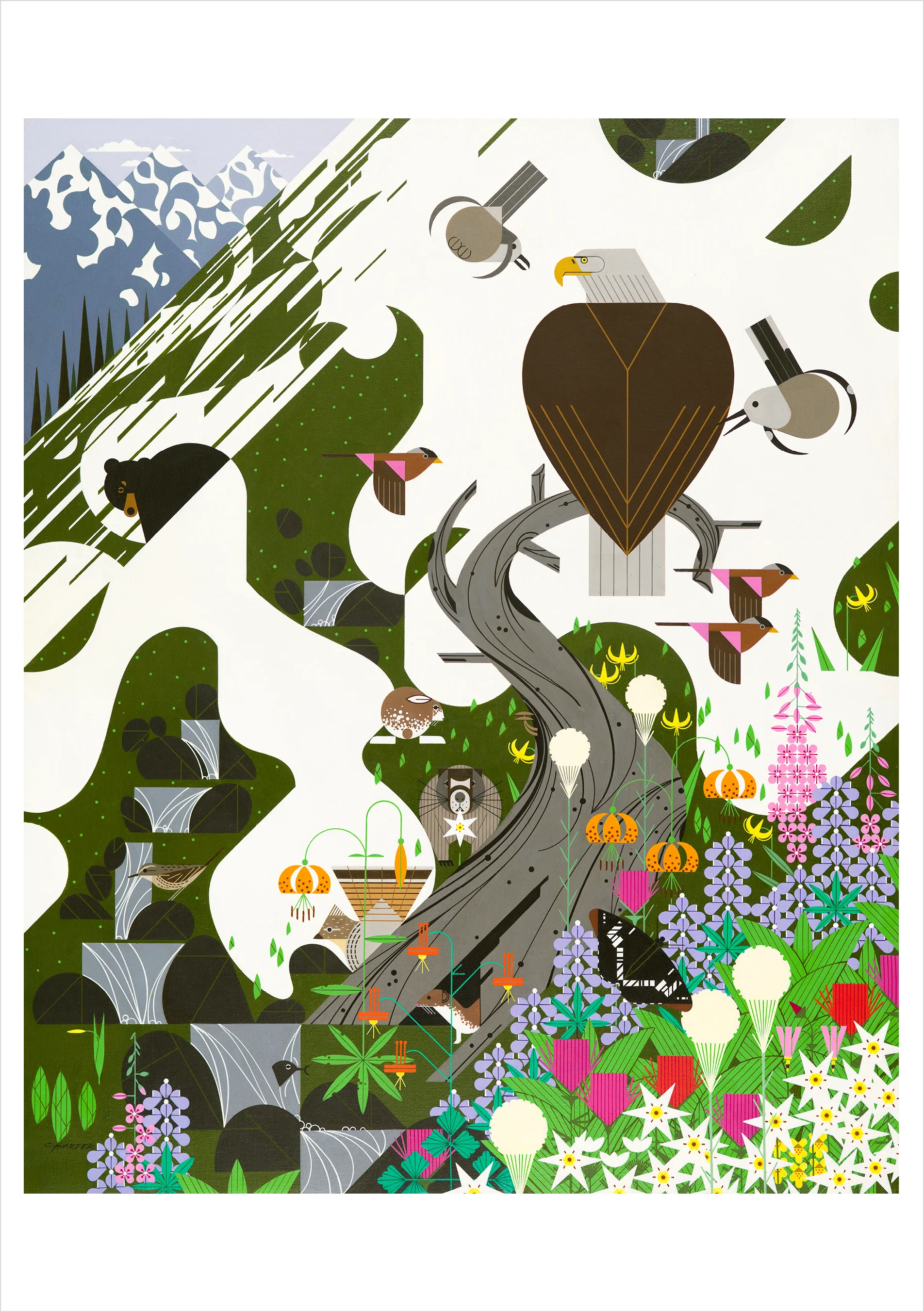 Charley Harper: The Alpine Northwest Notecard