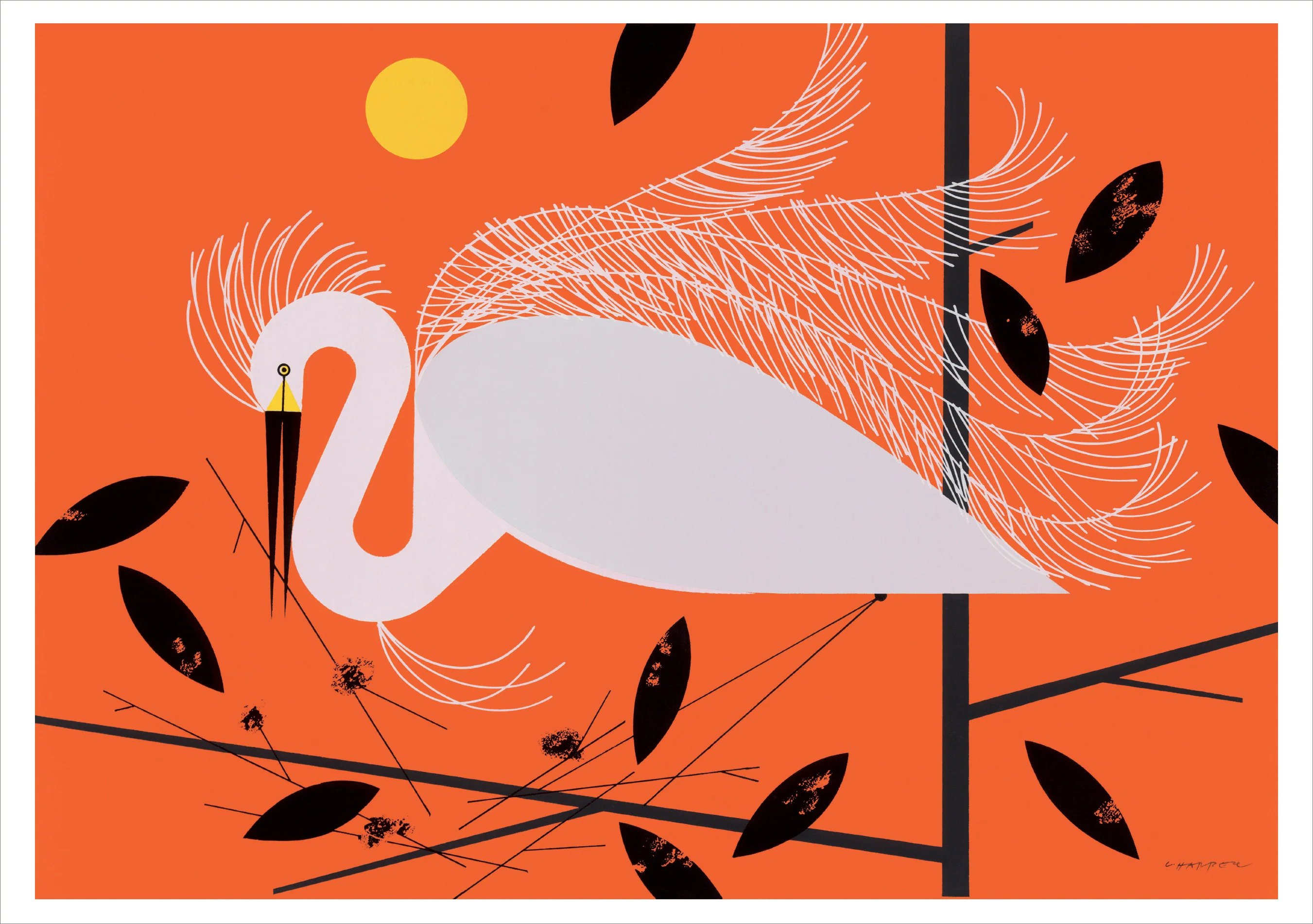 Charley Harper: Snowy Egret Notecard