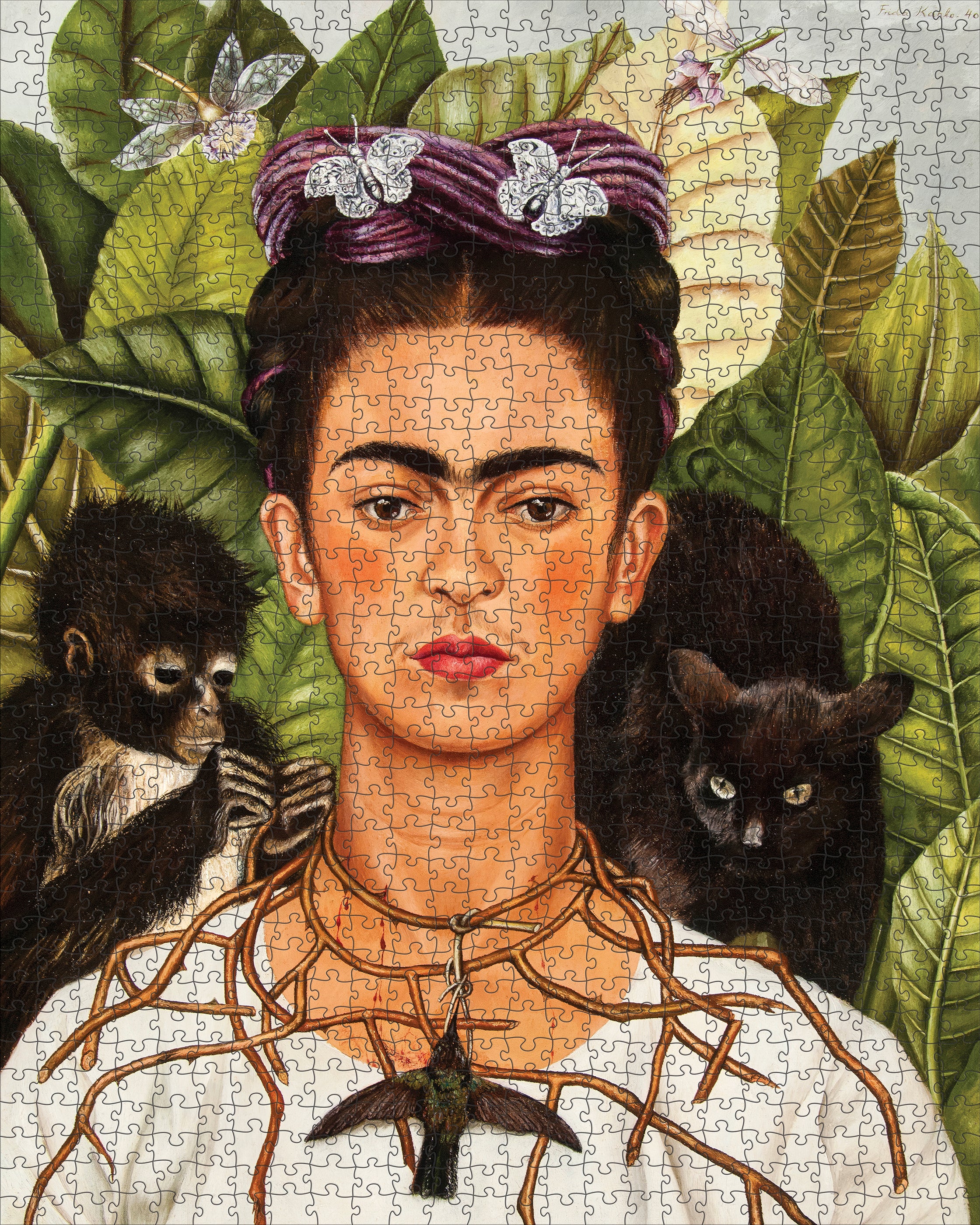 Frida Kahlo: Self-Portrait with Thorn Necklace and Hummingbird 1000-Piece Jigsaw Puzzle