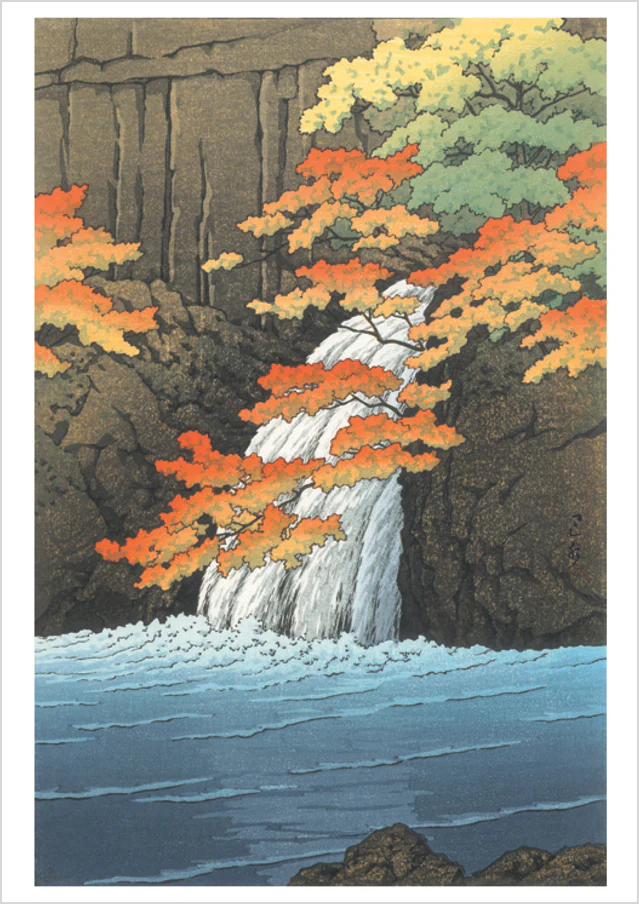 Kawase Hasui: Senju Waterfall, Akame Notecard