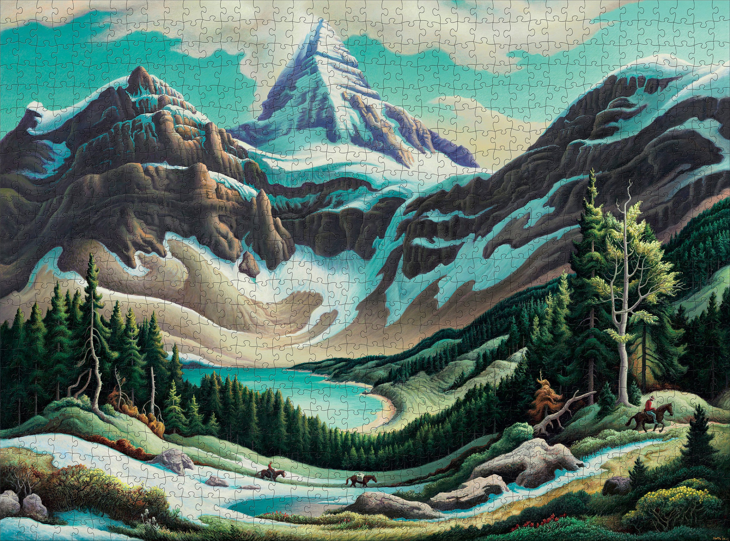 Thomas Hart Benton: Trail Riders 1000-Piece Jigsaw Puzzle