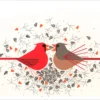 Charley Harper: Cardinal Courtship Birthday Card