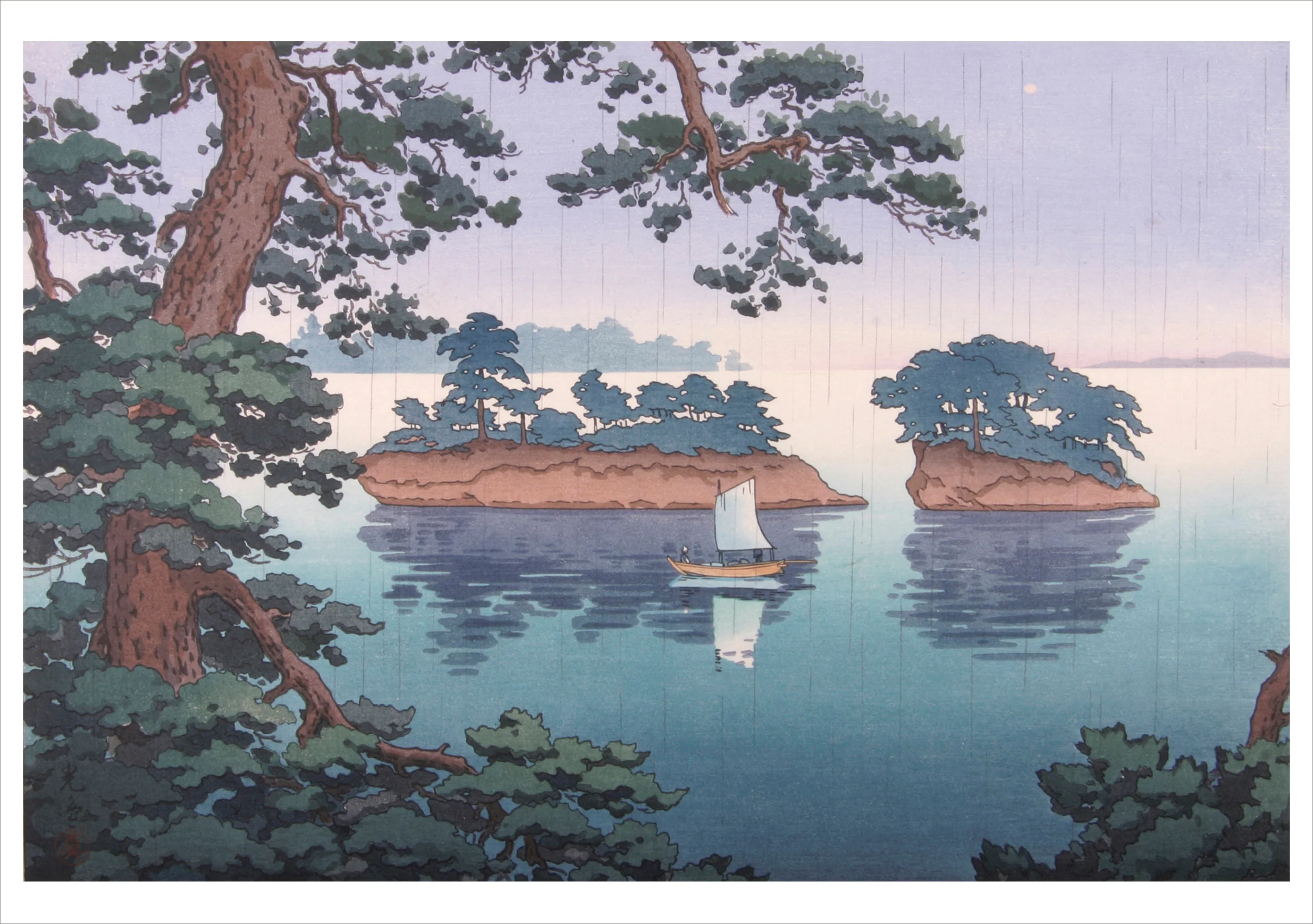 Tsuchiya Kōitsu: Spring Rain at Matsushima Notecard