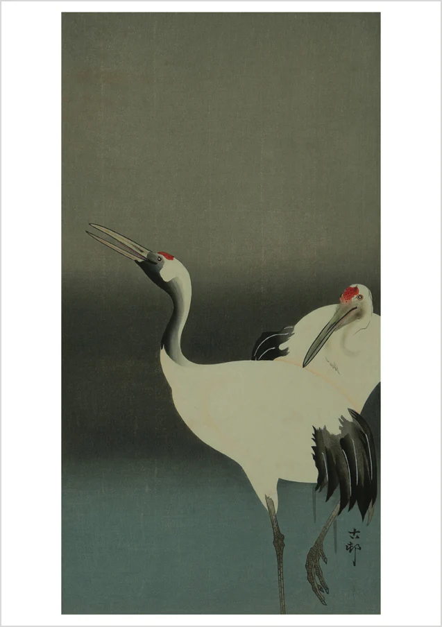 Ohara Koson (Shōson): Two Cranes Notecard