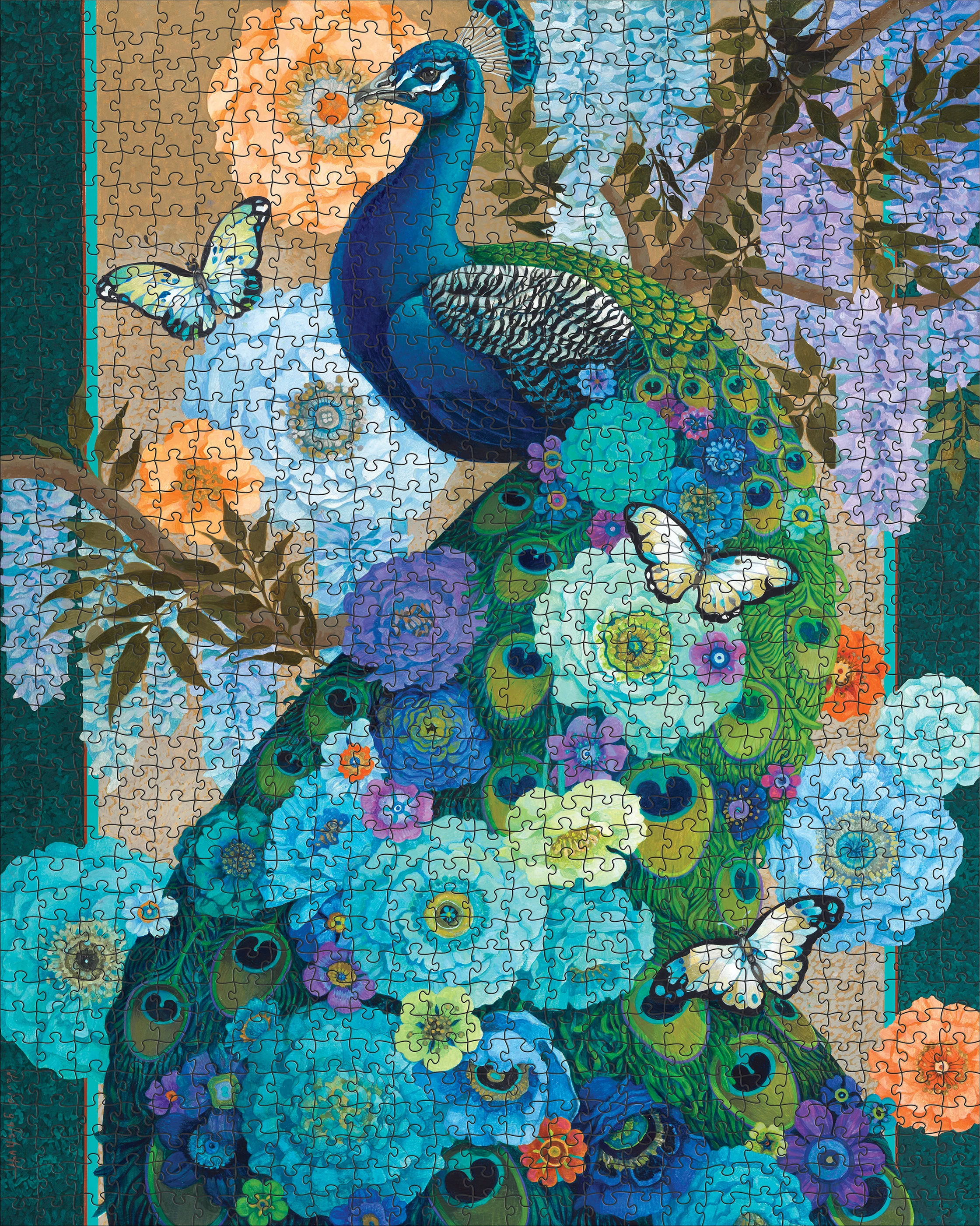 David Galchutt: Floral Peacock 1000-Piece Jigsaw Puzzle 2 David Galchutt: Floral Peacock 1000-Piece Jigsaw Puzzle