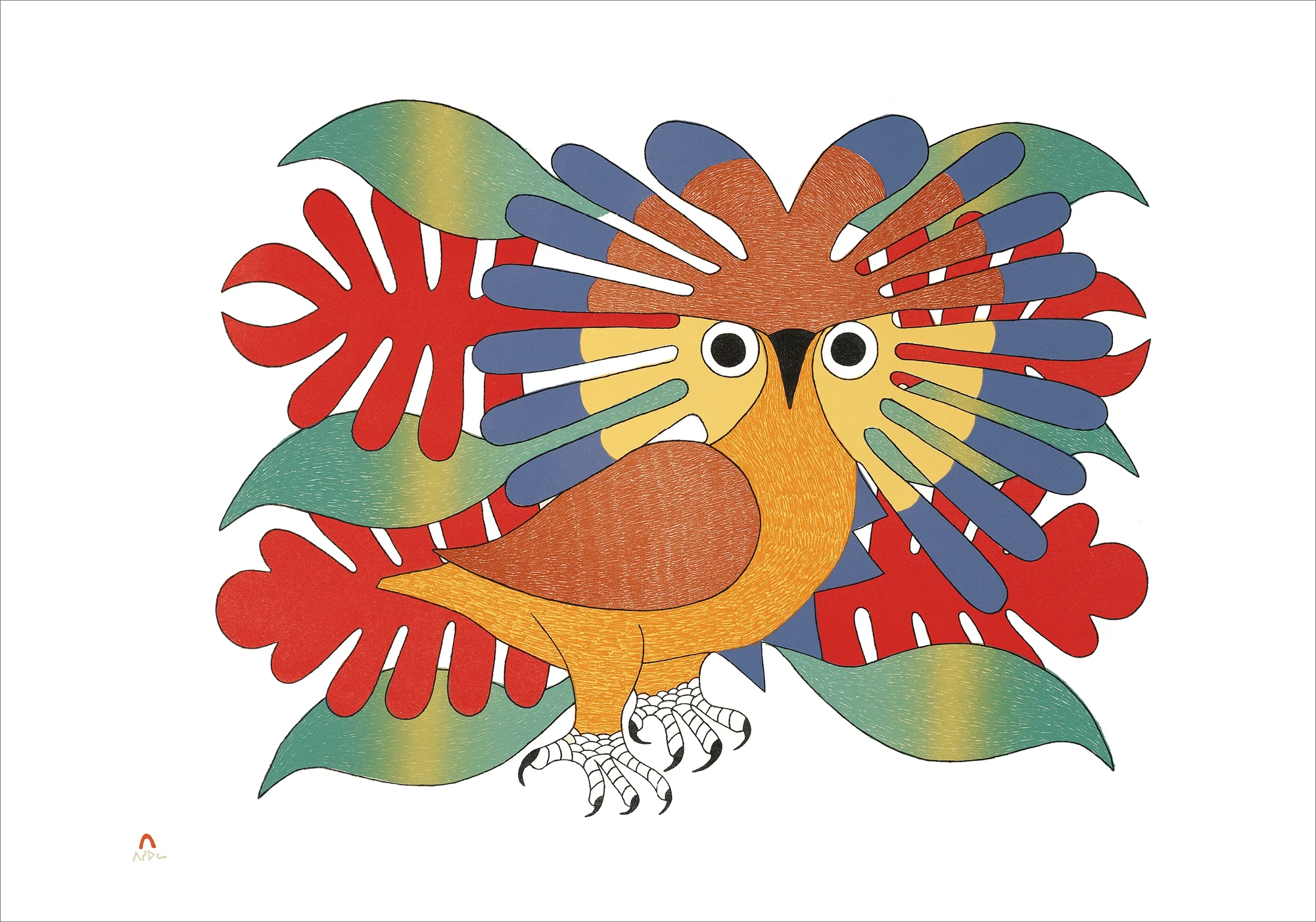 Kenojuak Ashevak: Sun Owl and Foliage Small Boxed Cards